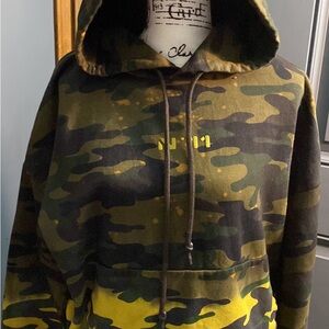 Camouflage Hoodie with Yellow Accents